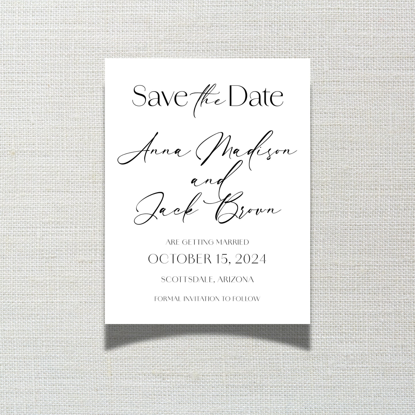 Classic Save The Date Cards for Weddings, Modern Save The Date Cards with Envelopes, 4.25 x 5.5