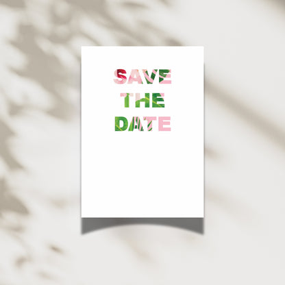 DIY Blank Tropical Save The Date Template for Weddings ( 5x7)