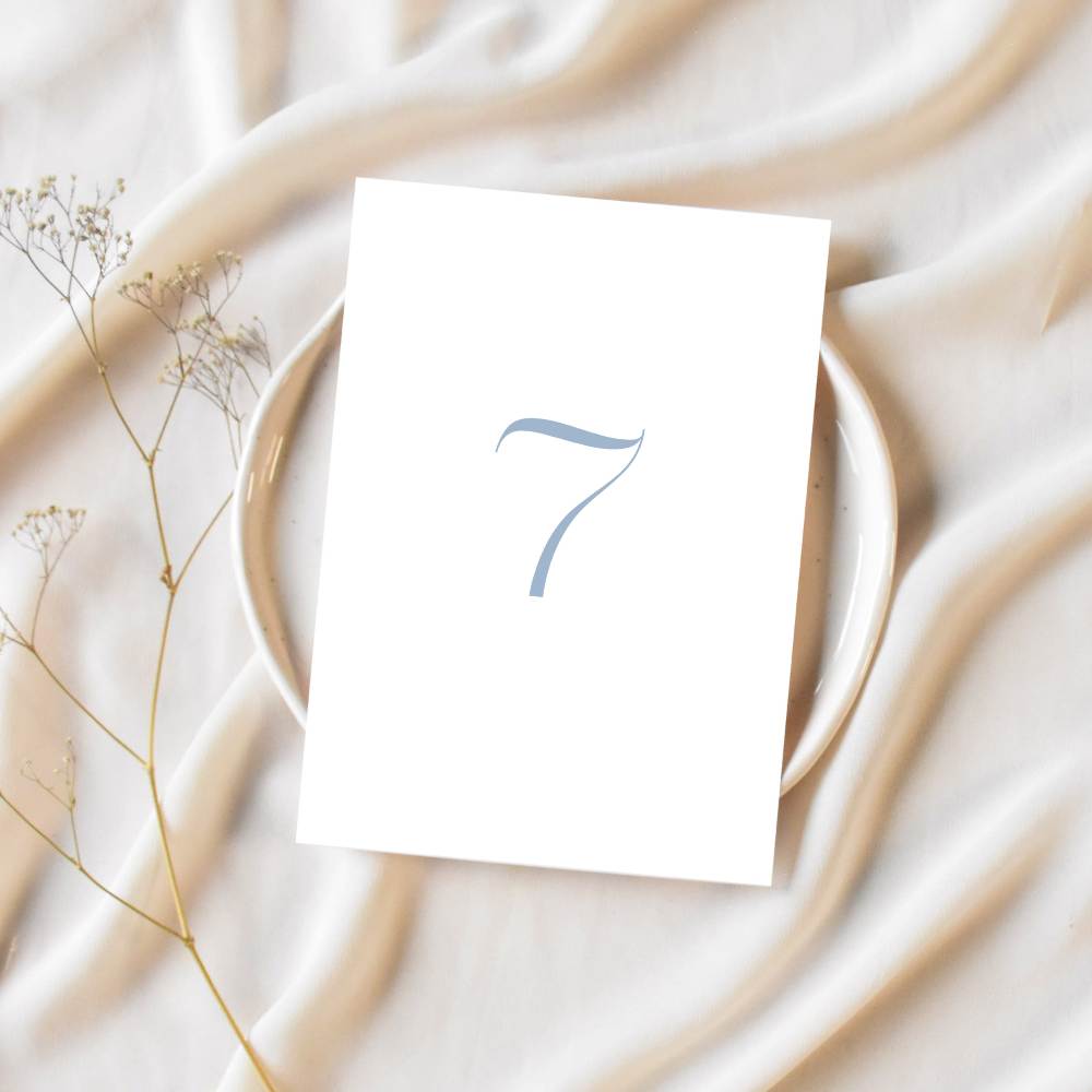 Dusty Blue Table Numbers 1 - 10