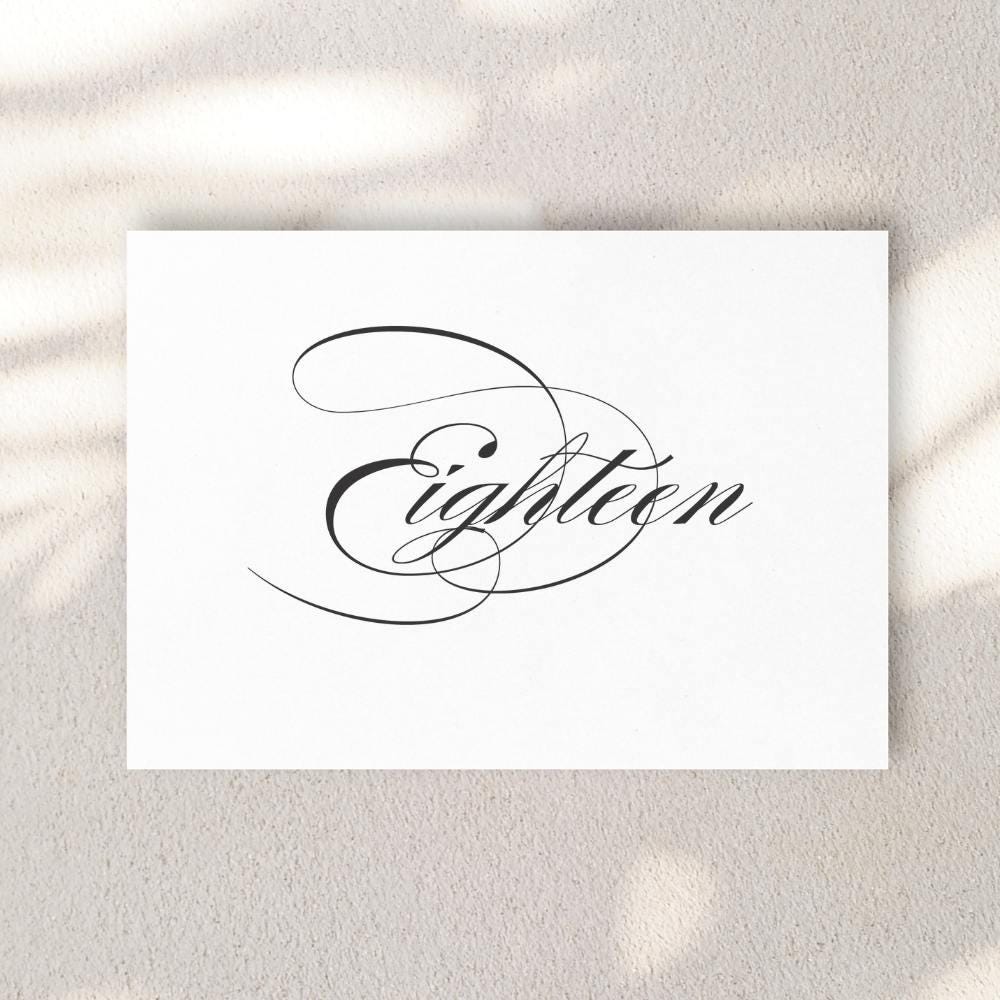 Elegant Wedding Table Numbers