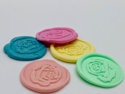 Wax Seals, Rose Wax Seal in Assorted Pastel Colors, Pack of 12 - Gallery360 Designs