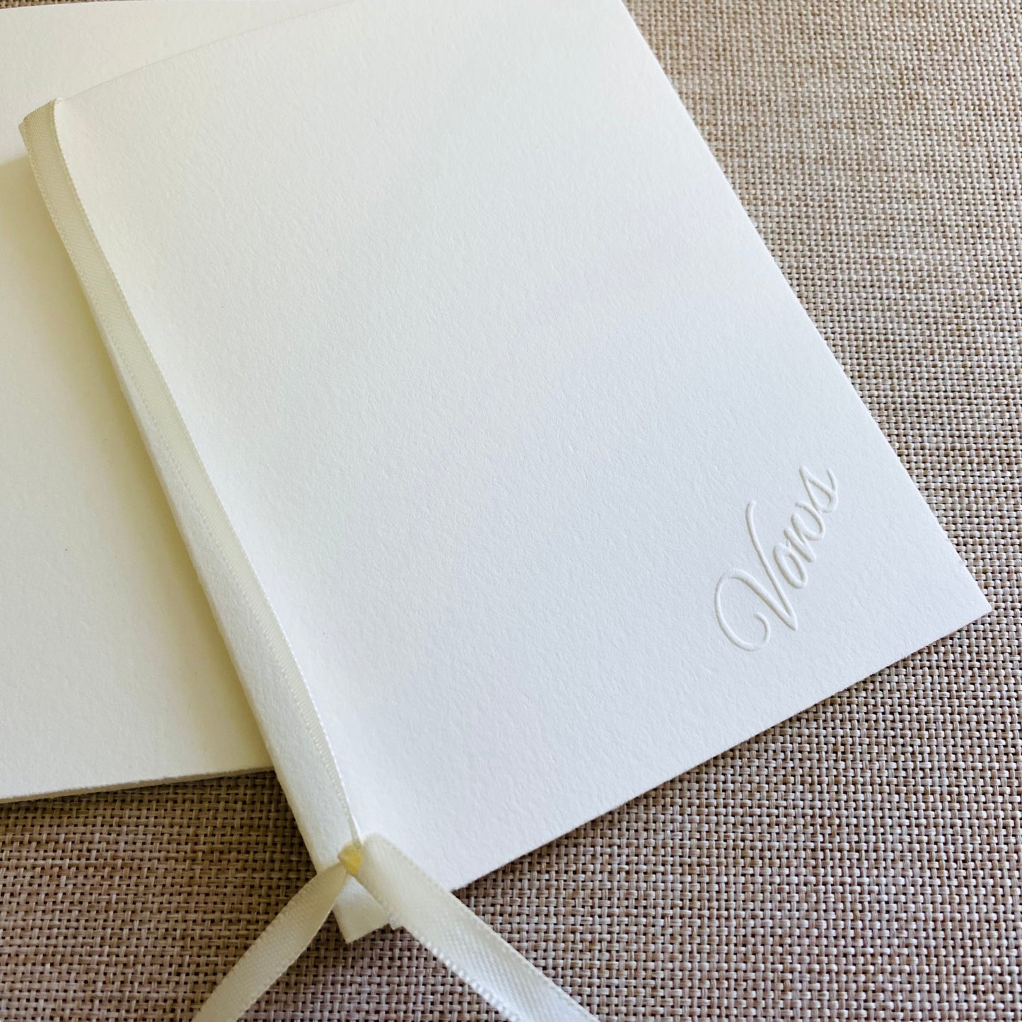 Ivory Wedding Vow Books Set of 2 – Embossed Vows – Minimalist Ceremony Keepsake – Neutral Elegant Vow Journals