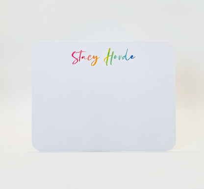 Personalized Stationery, Rainbow Note Cards with envelopes, Set of 20 - Gallery360 Designs
