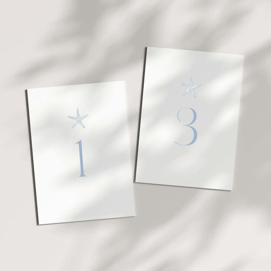 Starfish Wedding Table Numbers