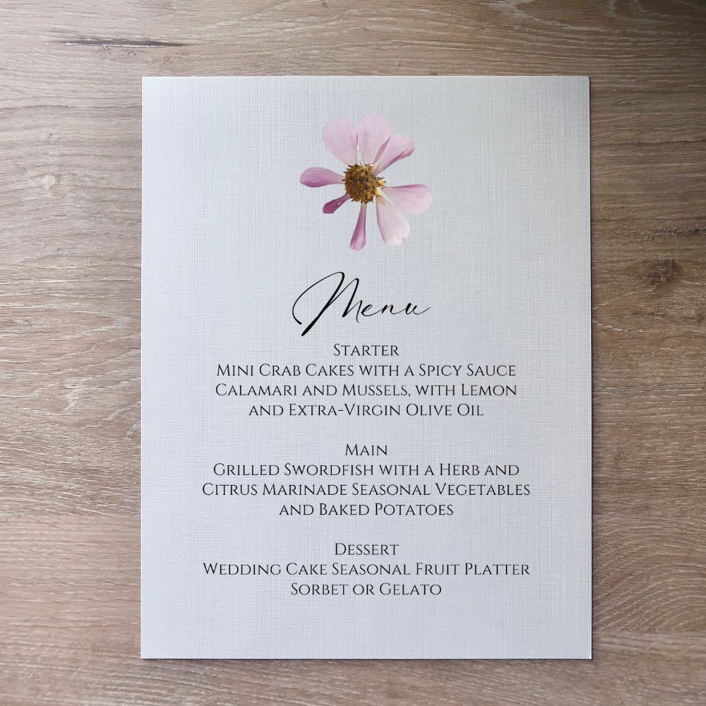 Add a personal touch to your wedding tables with custom menus