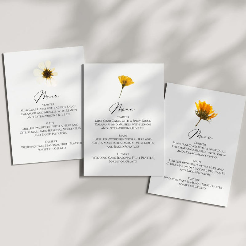 Wedding Menu Cards -  - Gallery360 Designs