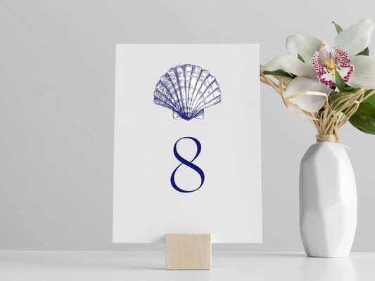 Seashell Table Numbers, Beach Wedding Table Numbers