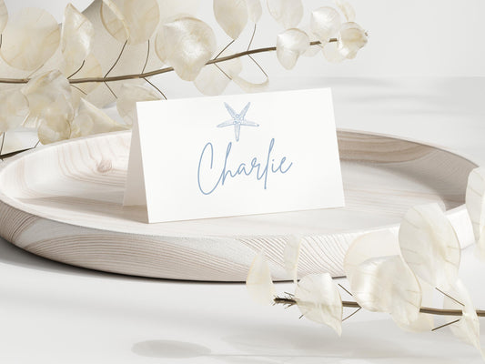 Starfish Place Cards with Guest Name Printing
