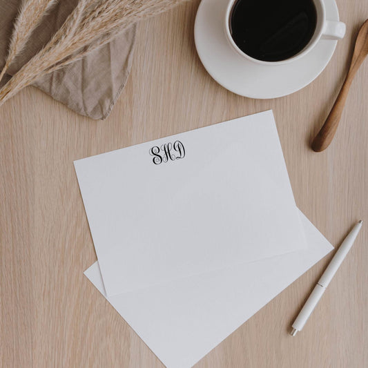monogram personalized note card