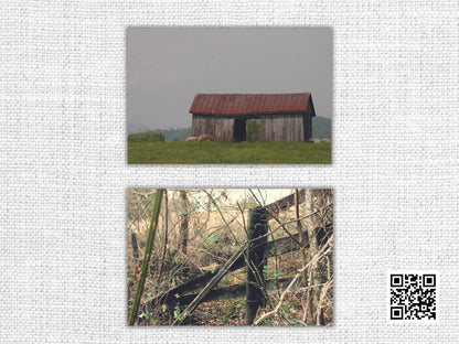 Art on a Postcard, Country Landscape Postcards,Set of 4