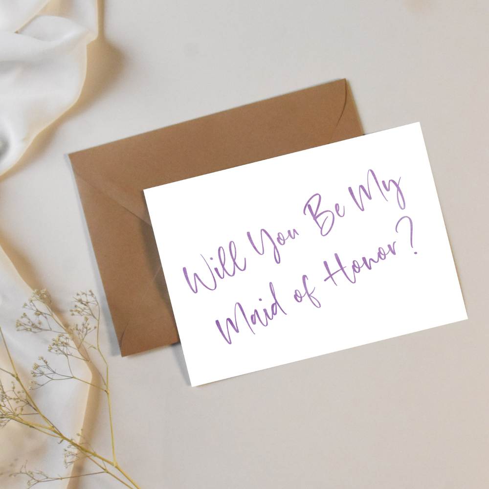 Will You Be My Maid of Honor Proposal Card with Free Shipping