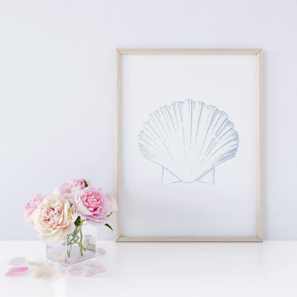 Seashell Art Prints, Set of 3