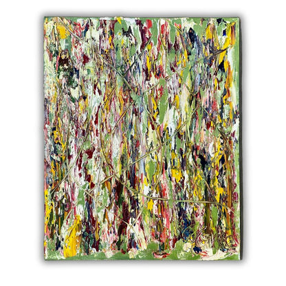 Yellow Abstract Oil Painting, 16" x 20"