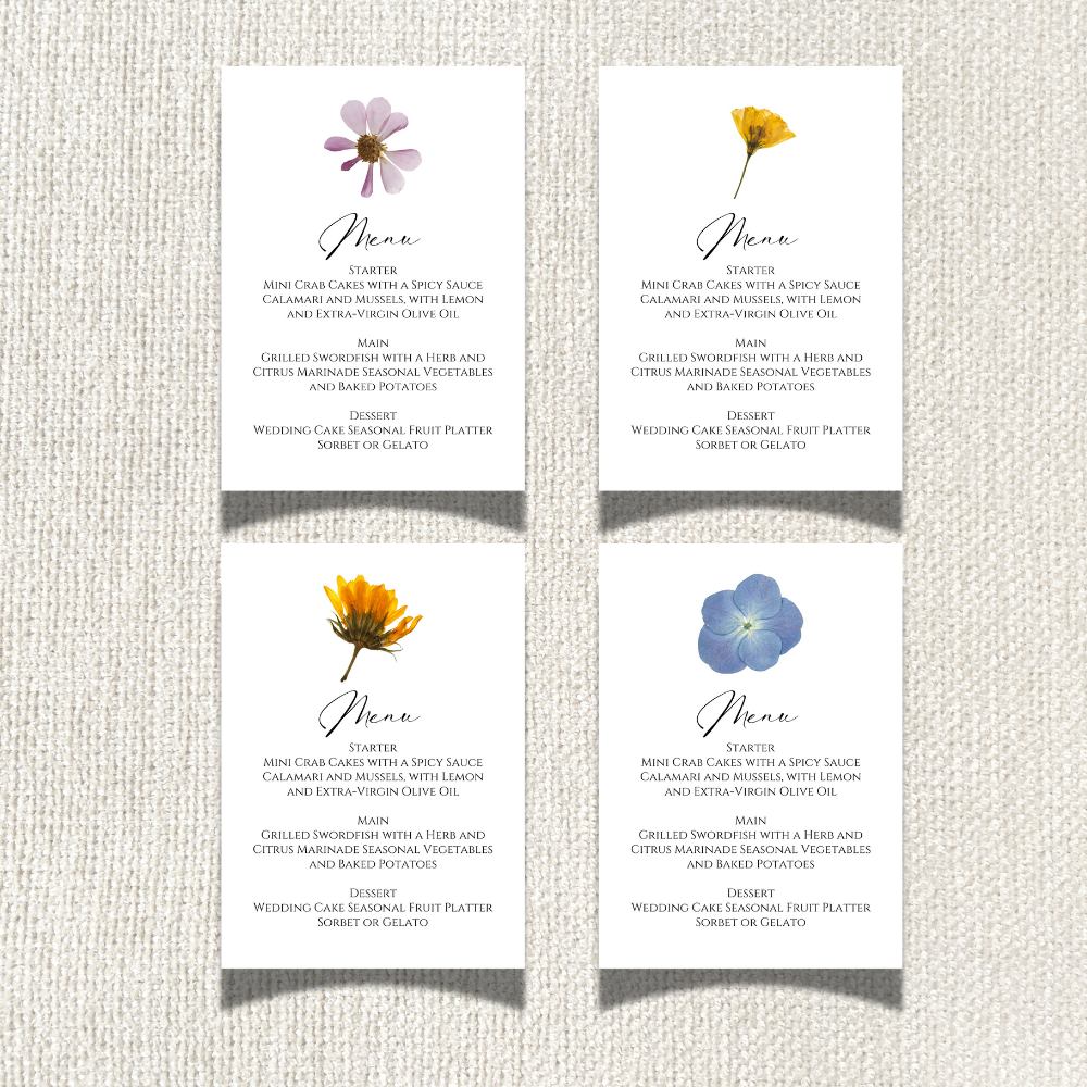 Boho Floral Wedding Menu Card - 5" x 7" Gallery360 Designs
