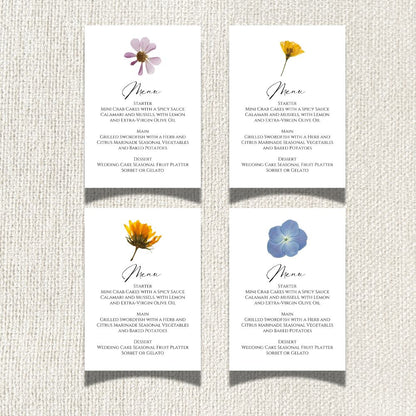 Boho Floral Wedding Menu Card - 5" x 7" Gallery360 Designs