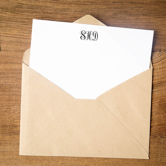 Monogram Personalized Note Cards, Set of 25