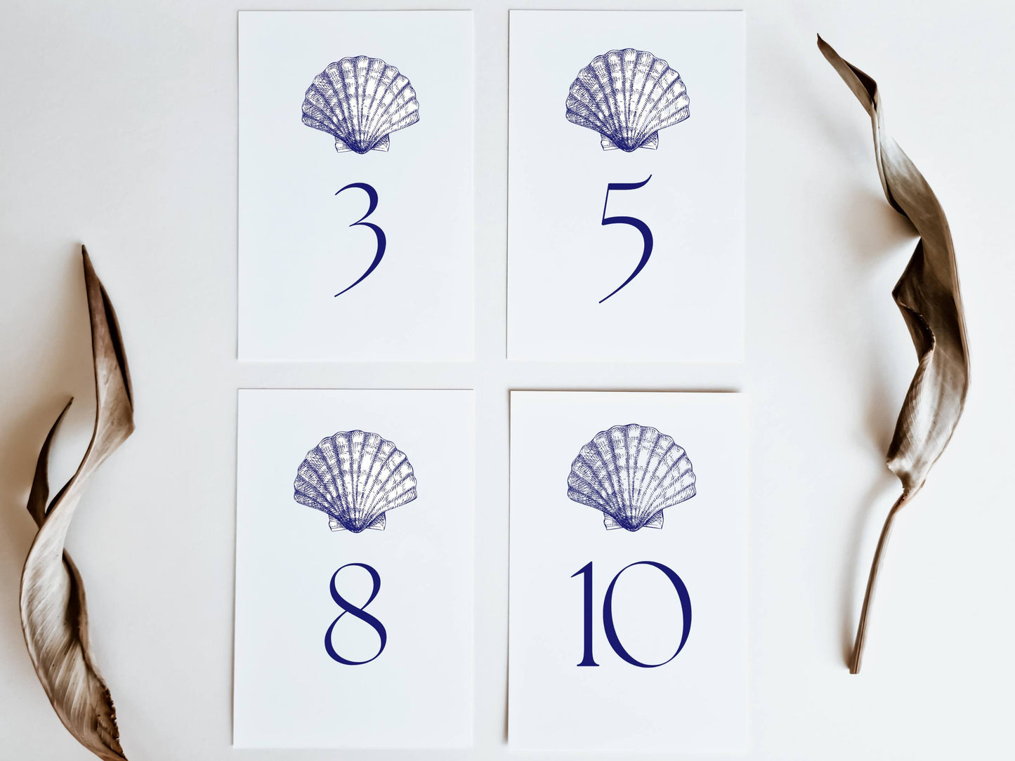 Seashell Table Numbers, Beach Wedding Table Numbers