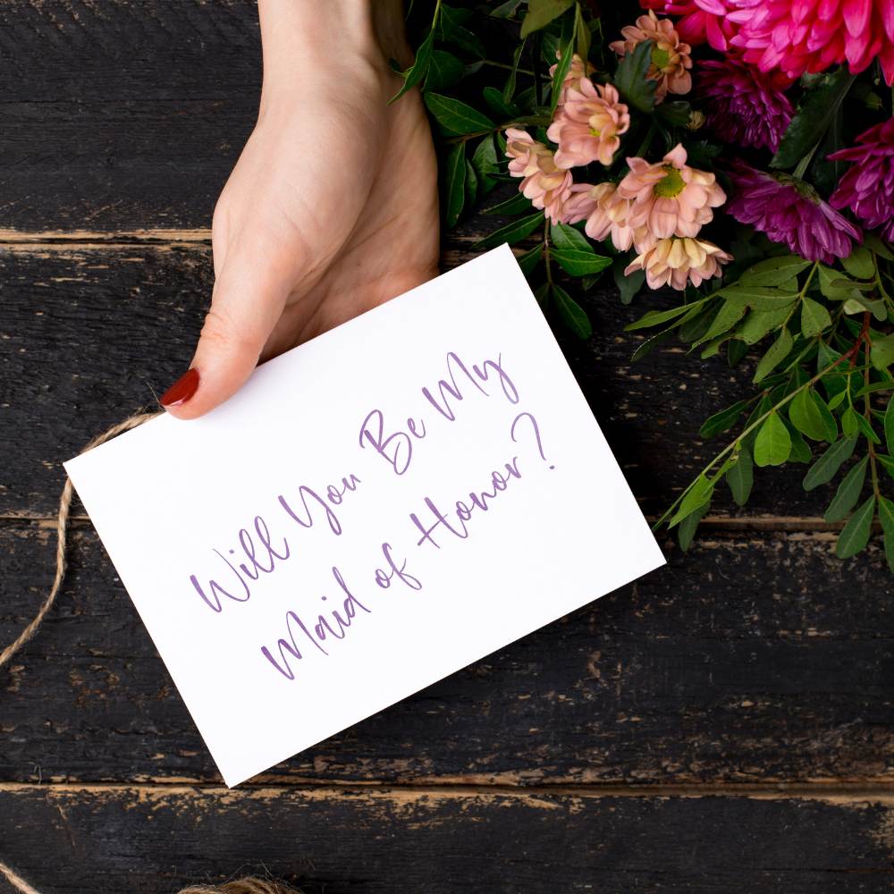 Will You Be My Maid of Honor Proposal Card with Free Shipping