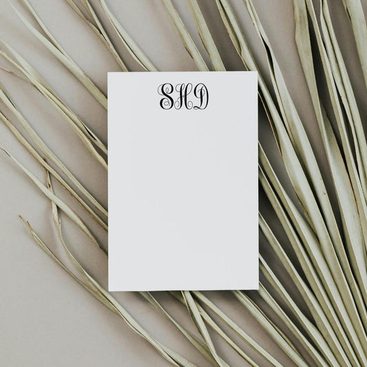 Monogram Personalized Jotter Cards, Set of 25