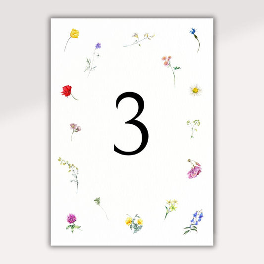 Wildflower Table Numbers
