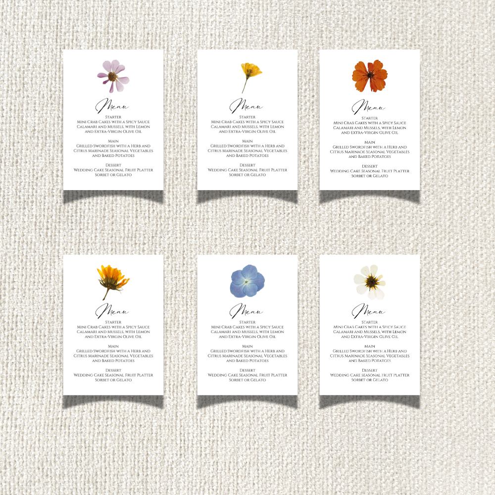 Boho Floral Wedding Menu Card - 5" x 7" Gallery360 Designs