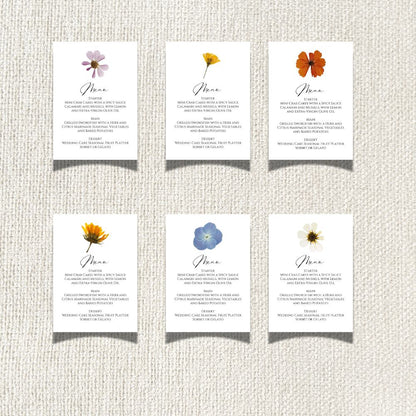 Boho Floral Wedding Menu Card - 5" x 7" Gallery360 Designs