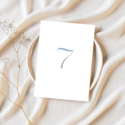 Dusty Blue Table Numbers 1 - 10