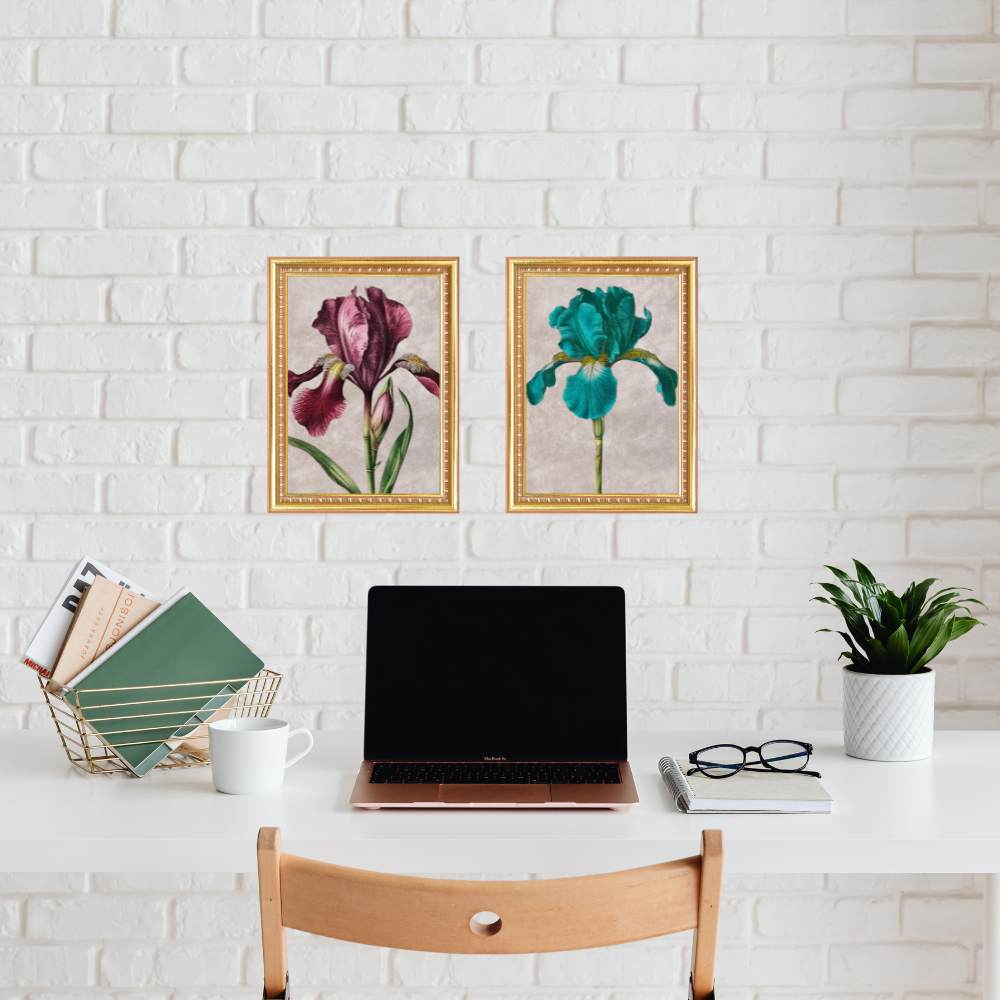 Vintage Flower Inspired Art, Set of 2