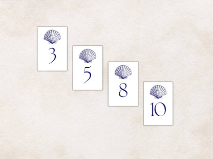 Seashell Table Numbers, Beach Wedding Table Numbers