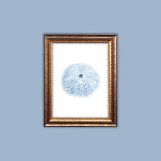 Blue Watercolor Sea Urchin Printable Wall Art – Coastal Digital Download (16x20)
