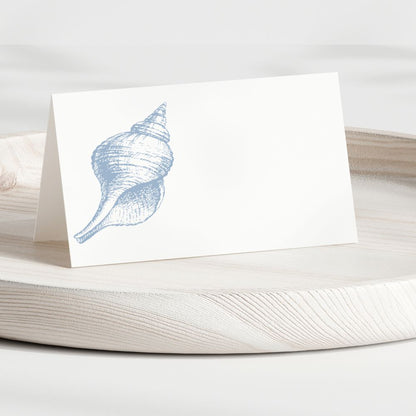 Dusty Blue Shell Place Cards Gallery360 Designs