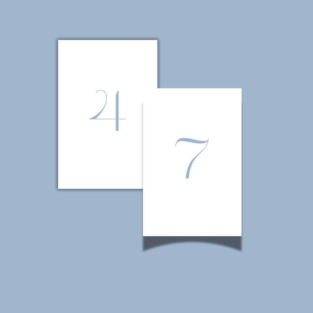 Dusty Blue Table Numbers 1 - 10