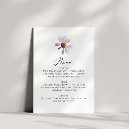 Boho Floral Wedding Menu Card - 5" x 7" Gallery360 Designs