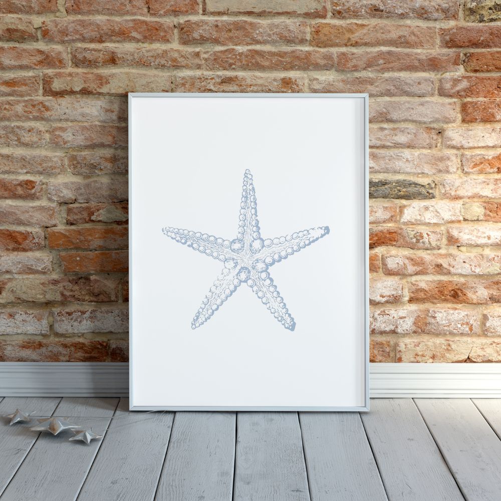 Coastal Seashell Wall Art Set,  Digital Prints, Nautical Shell Decor, Beach House Printable, Set of 3,  Instant Download, Dusty Blue, 16x20