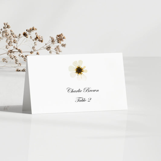 Pressed flower place cards
