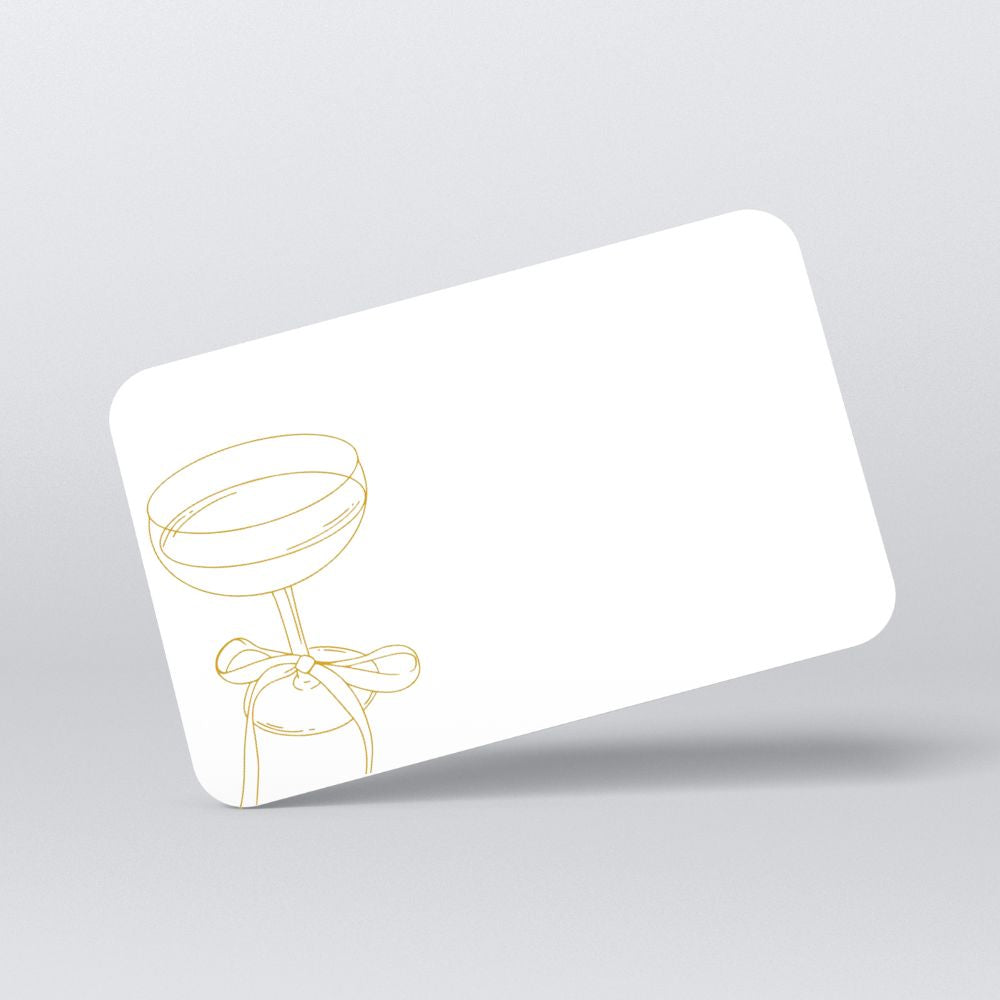 Champagne Glass with ribbon - Mini Note Cards, Place Cards, Pack of 30 Gallery360 Designs