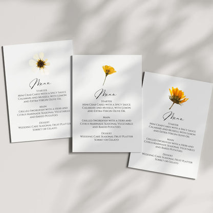 Boho Floral Wedding Menu Card - 5" x 7" Gallery360 Designs