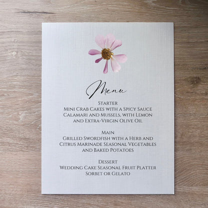 Boho Floral Wedding Menu Card - 5" x 7" Gallery360 Designs