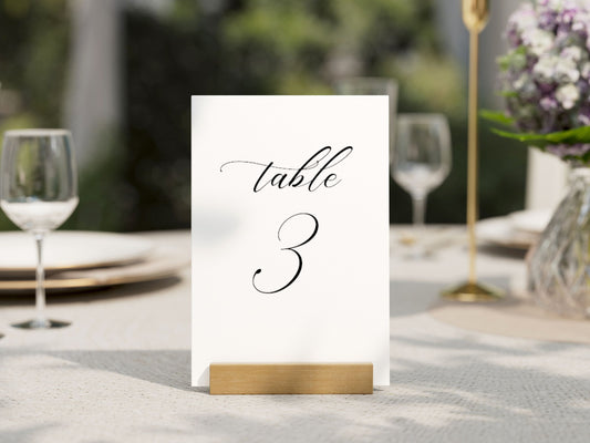 Table Number Wedding, Script Wedding Table Numbers, 4 x 6 Wedding Table Numbers
