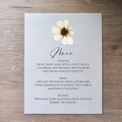 Boho Floral Wedding Menu Card - 5" x 7" Gallery360 Designs