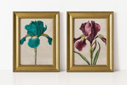 Vintage Flower Inspired Art, Set of 2