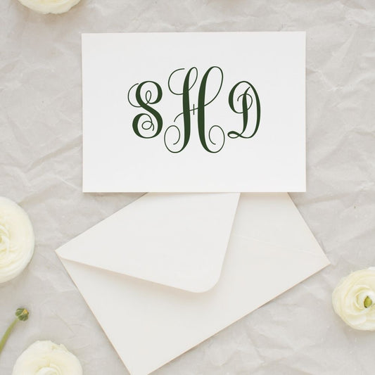 Monogram Folded Note Cards Gallery360 Designs