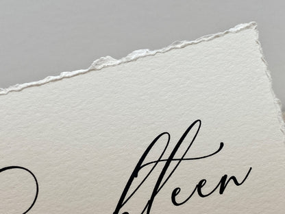 Handmade Deckle Edge Table Numbers - Gallery360 Designs