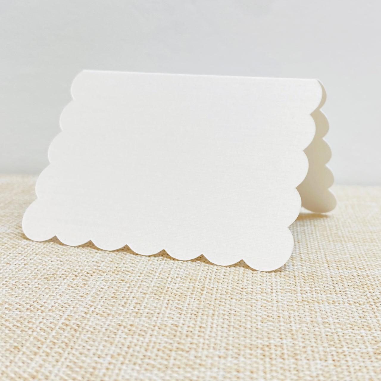 White Scalloped Edge Place Cards for Weddings , Showers, and Dinner Parties, 10 Per Package - Gallery360 Designs
