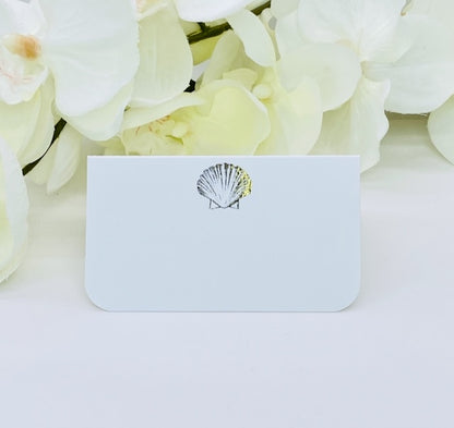 Simple Gold Foil Seashell Place Card