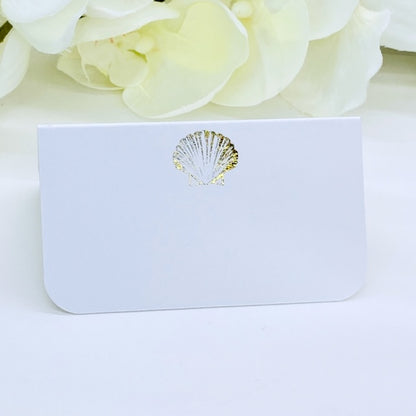 Simple Gold Foil Seashell Place Card