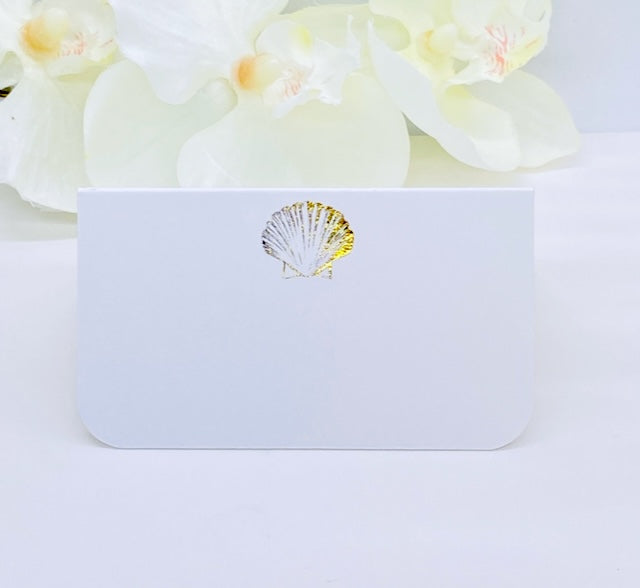 Simple Gold Foil Seashell Place Card