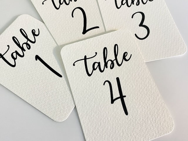 Calligraphy Table Numbers