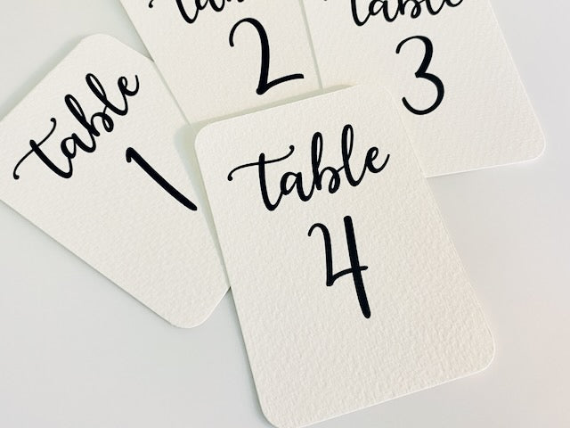 Calligraphy Table Numbers