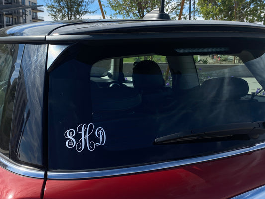 Custom Personalized Vine Monogram Initials Sticker Decal